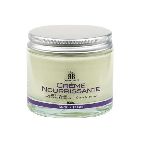 Ibbeo Cosmétiques - Crème Nourrissante Chanvre et Thym Doux Bio - 100 ml