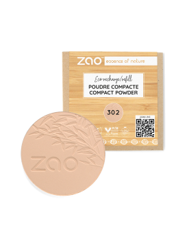 Zao - Poudre Compacte Bio - 302 - Beige Rosé - Recharge
