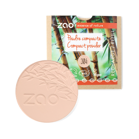 Zao - Poudre Compacte Bio - 304 - Cappuccino - Recharge (1)