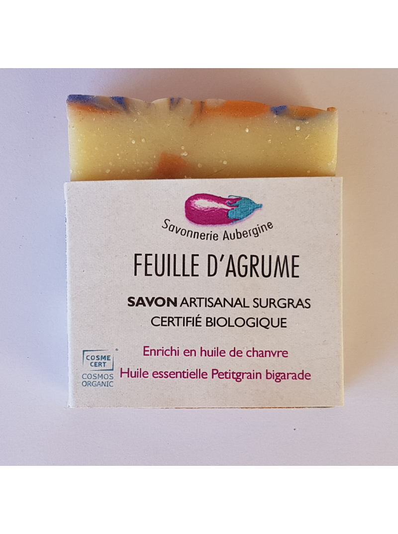 Savonnerie Aubergine - Savon Feuille d'Agrume Bio - 100 grammes (1)