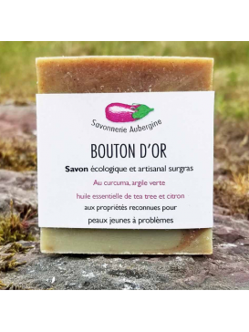 Savonnerie Aubergine - Savon Bouton d'Or Bio - 100 grammes (1)