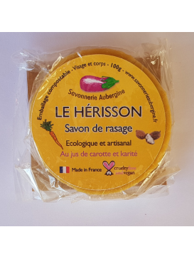 Savonnerie Aubergine - Savon de Rasage Le Hérisson Bio - 100 grammes (1)
