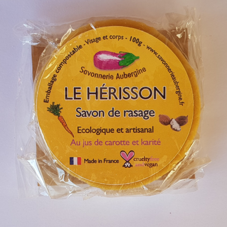 Savonnerie Aubergine - Savon de Rasage Le Hérisson Bio - 100 grammes (1)